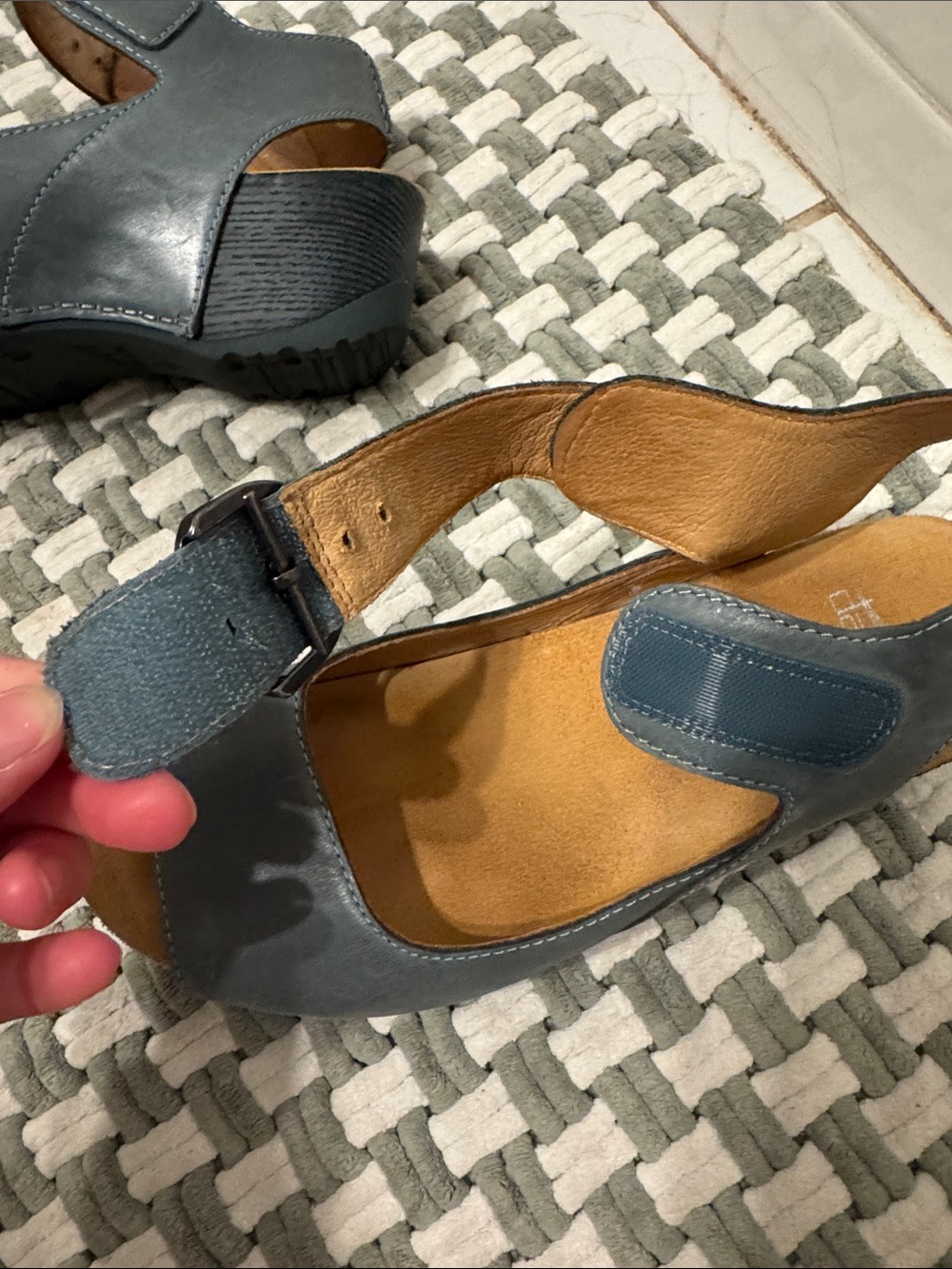 Dansko Women’s Gray blue Open-Toe Ankle Strap Sandals - Picture 3 of 5